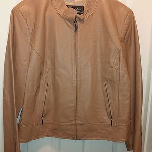 Terry Lewis Classic Luxuries Leather Jacket - Tan size 1x Like New